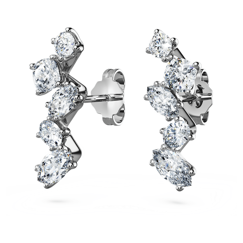 swarovski حلي الأذن galaxy، أحجار ألماس مُصنعة في المختبر بإجمالي 1 25 قيراط، ذهب أبيض عيار 18