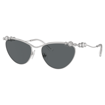 swarovski نظارة شمسية، شكل بيضاوي، sk7017، لون فضي