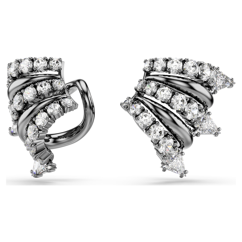 swarovski حلية أذن sublima، لون أبيض، طلاء روثينيوم