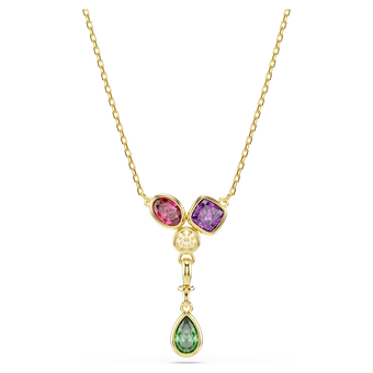 swarovski قلادة imber على شكل y، قطع متنوع، ألوان متعددة، لمسة نهائية من الذهب عيار 18 قيراط
