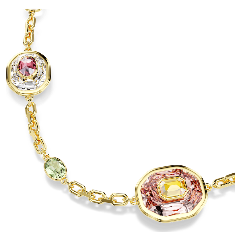 swarovski سلسلة chroma، قطع مُثَمَّن، ألوان متعددة، طلاء باللون الذهبي