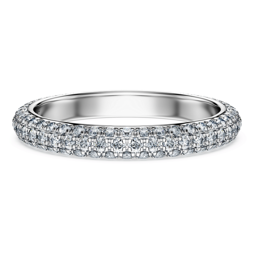 swarovski خاتم eternity، ألماس مُصنع في المختبر إجمالي 0 75 قيراط، شكل دائري، ذهب أبيض عيار 18