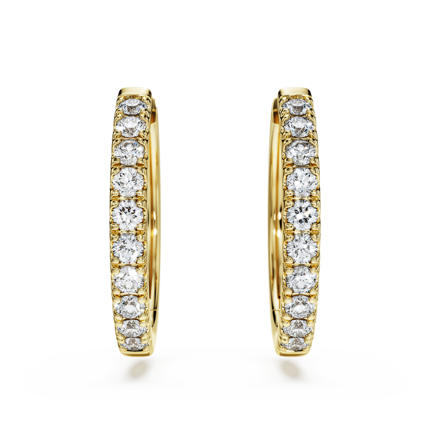 swarovski eternity hoop earrings  lab grown diamonds 0 5 ct tw  round shape  18k yellow gold