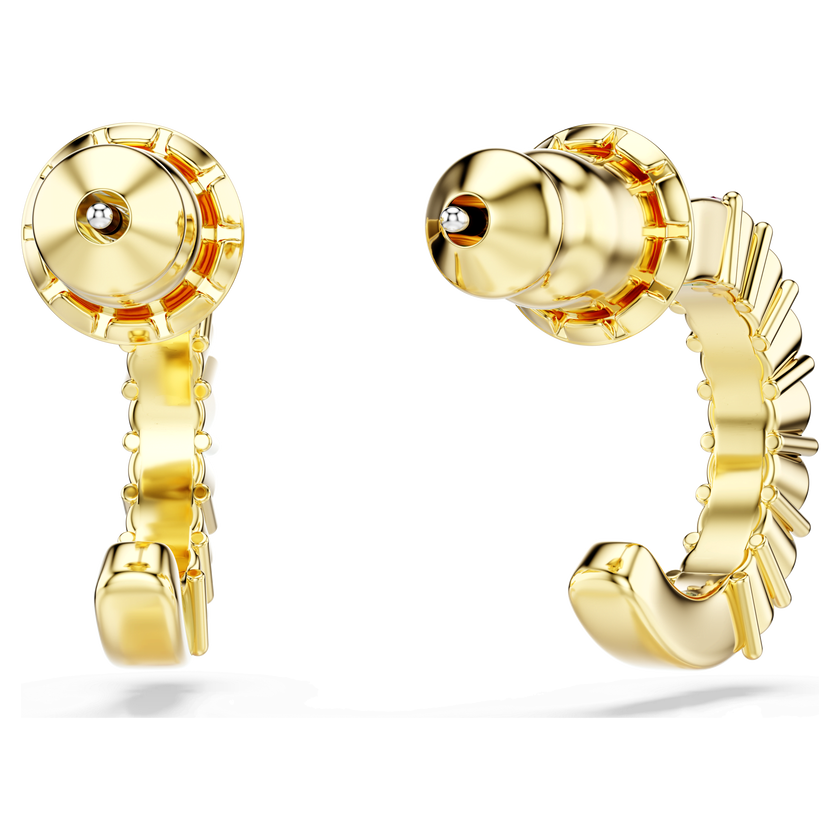 swarovski أقراط حلقية mini hoop، قطع مُستدير، لون وردي، لمسة نهائية من الذهب عيار 18 قيراط