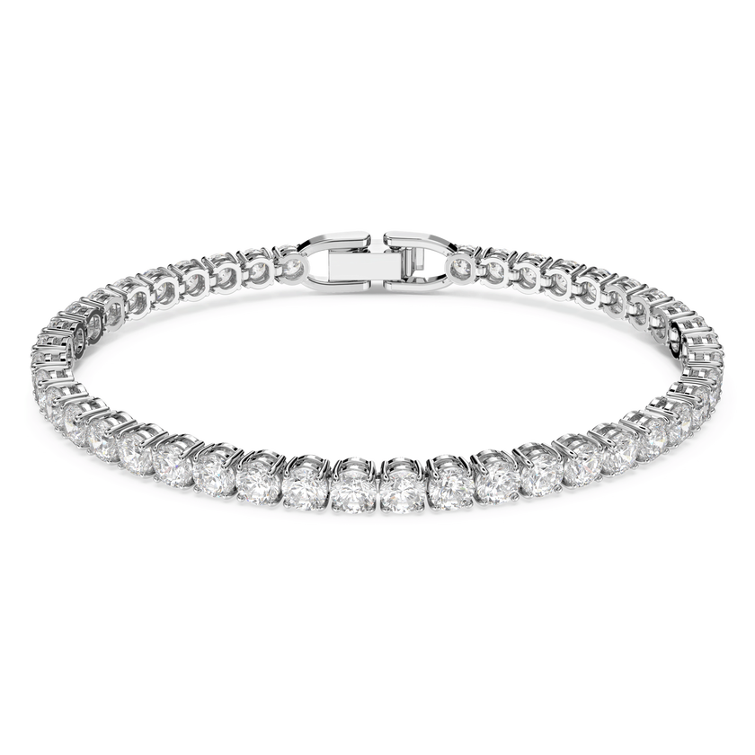 swarovski سوار tennis deluxe، لون أبيض، طلاء روديوم