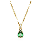 swarovski قلادة chroma، قطع على شكل كمثرى، لون أخضر، طلاء بلون ذهبي