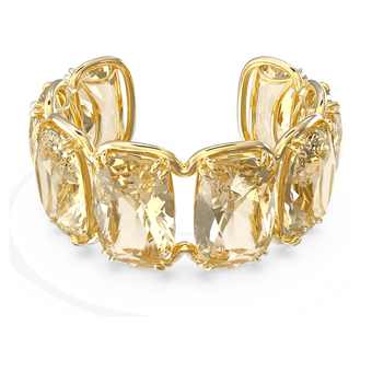 سوار Harmonia، مزدانة بكريستالات عائمة كبيرة الحجم، لون أصفر، طلاء باللون الذهبي swarovski سوار harmonia، مزدانة بكريستالات عائمة كبيرة الحجم، لون أصفر، طلاء باللون الذهبي