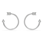 swarovski idyllia hoop earrings  mixed cuts  arrow  white  rhodium plated