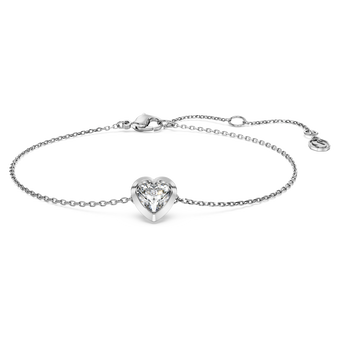swarovski سوار eternity، ألماس مُصنع في المختبر إجمالي 0 5 قيراط، شكل قلب، فضة استرليني