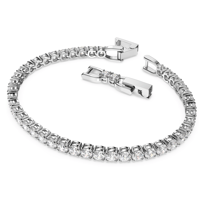 swarovski سوار tennis deluxe، لون أبيض، طلاء روديوم
