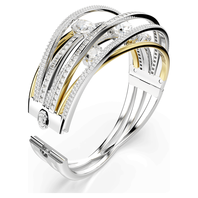 swarovski سوار hyperbola، قطع متنوع، لون أبيض، لمسة نهائية من معادن مختلطة