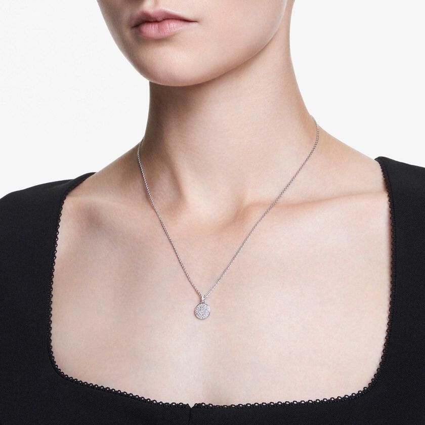 swarovski قلادة sublima، لون أبيض، طلاء روديوم