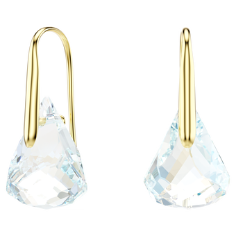 swarovski أقراط متدلية lunar، قطع بيضاوي، لون أبيض، لمسة نهائية من الذهب عيار 18 قيراط