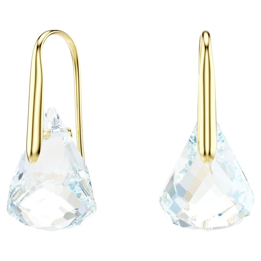 swarovski أقراط متدلية lunar، قطع بيضاوي، لون أبيض، لمسة نهائية من الذهب عيار 18 قيراط