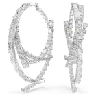 swarovski أقراط حلقية matrix، قطع متنوع، لون أبيض، طلاء روديوم