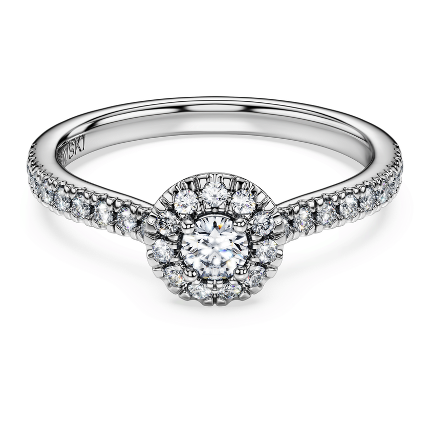 swarovski خاتم سوليتير eternity، ألماس مُصنع في المختبر بإجمالي 0 45 قيراط، فضة إسترليني
