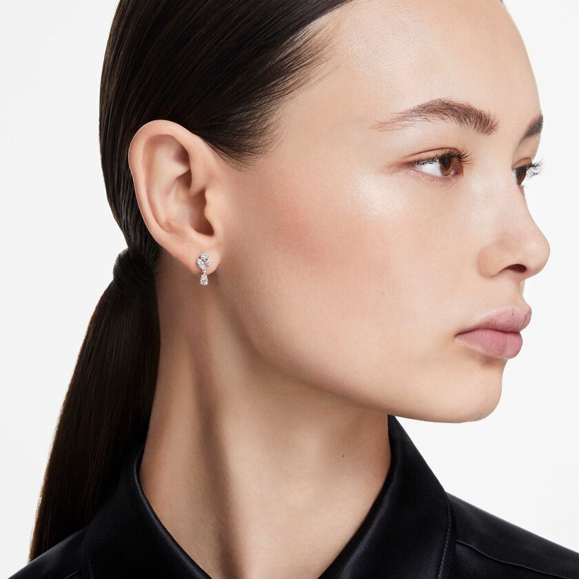 swarovski أقراط متدلية galaxy، أحجار ألماس مُصنعة في المختبر بإجمالي 0 75 قيراط، ذهب أبيض عيار 18