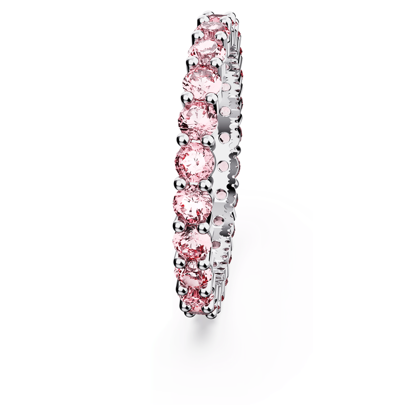 swarovski خاتم matrix، قطع مُستدير، لون وردي، طلاء روديوم