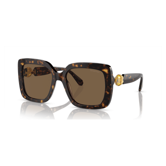 swarovski نظارة شمسية، حجم كبير، شكل مربع، sk6001 el sq، لون بني