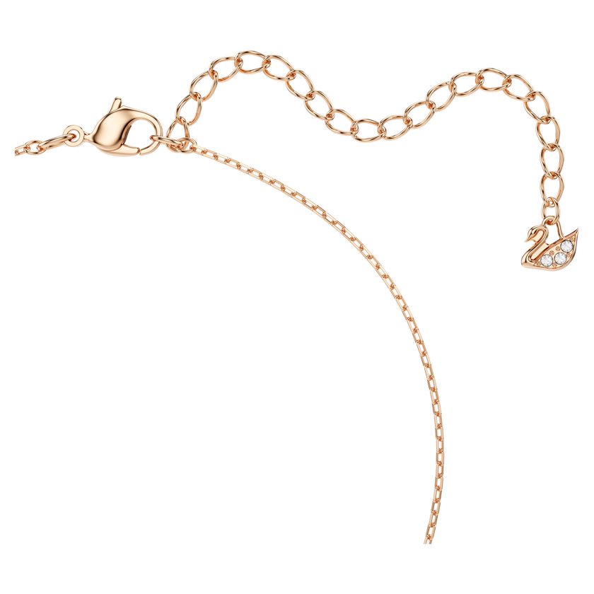 swarovski عقد una، على شكل زهرة البرسيم، لون وردي، طلاء ذهبي وردي