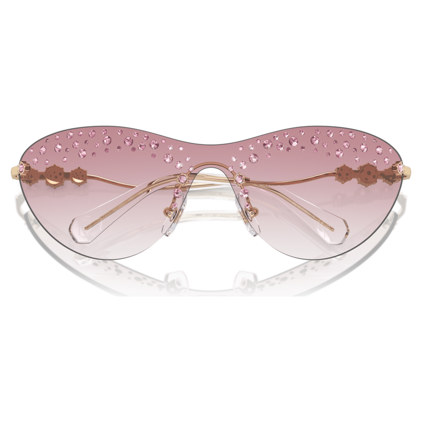 swarovski نظارة شمسية، شكل قناع، لون وردي