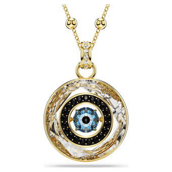 swarovski قلادة symbolica، حلية على شكل عين الحسود، حجم متوسط، ألوان متعددة، طلاء باللون الذهبي