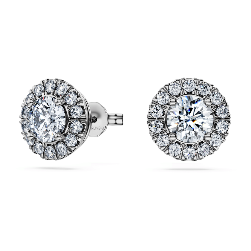swarovski أقراط دبوسية eternity، أحجار ألماس مُصنعة في المختبر بإجمالي 2 قيراط، ذهب أبيض عيار 18