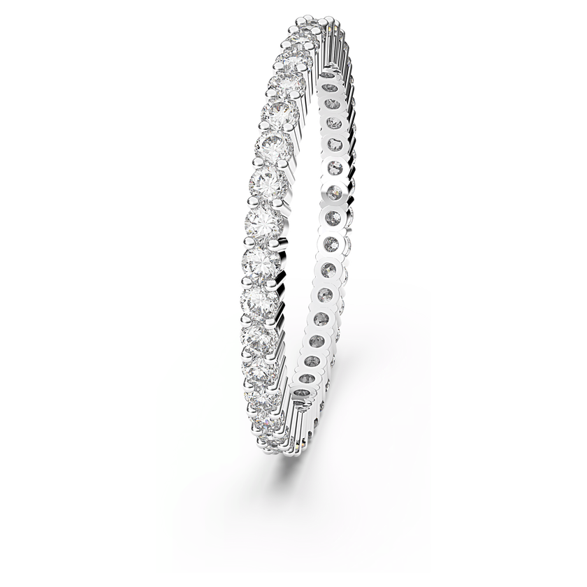 swarovski خاتم matrix vittore، قطع مُستدير، لون أبيض، لمسة نهائية بلون فضي