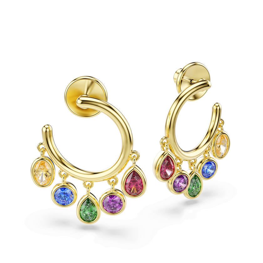 swarovski أقراط حلقية imber، قطع متنوع، ألوان متعددة، لمسة نهائية من الذهب عيار 18 قيراط