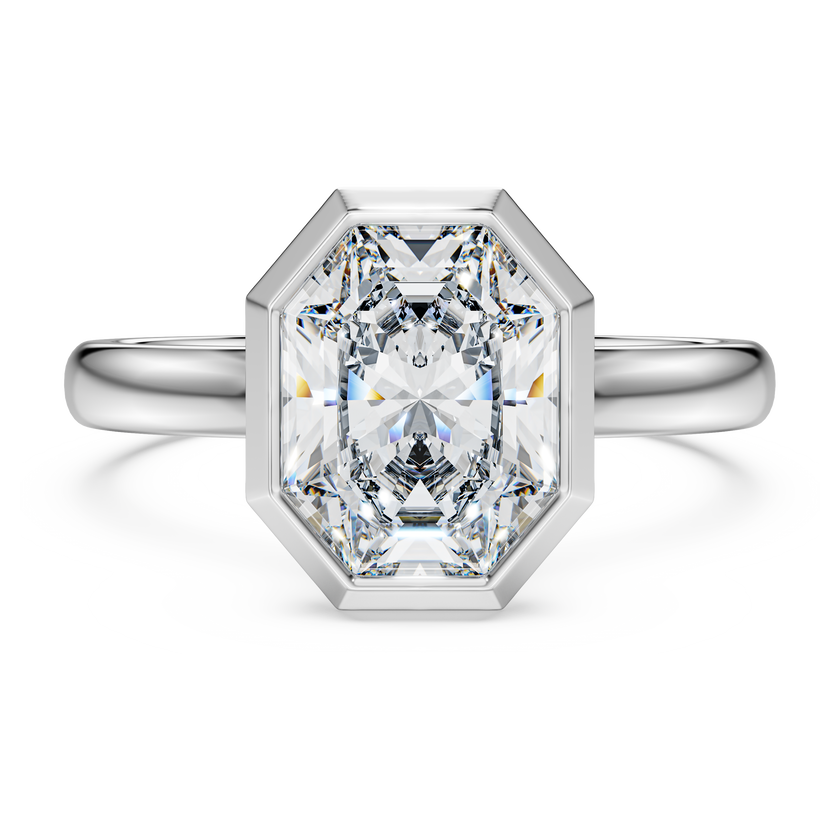 swarovski octagon bezel ring  lab grown diamonds 2 0 ct tw  octagon shape  18k white gold