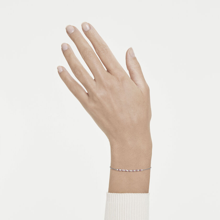swarovski سوار matrix، قطع مُستدير، لون وردي، طلاء روديوم