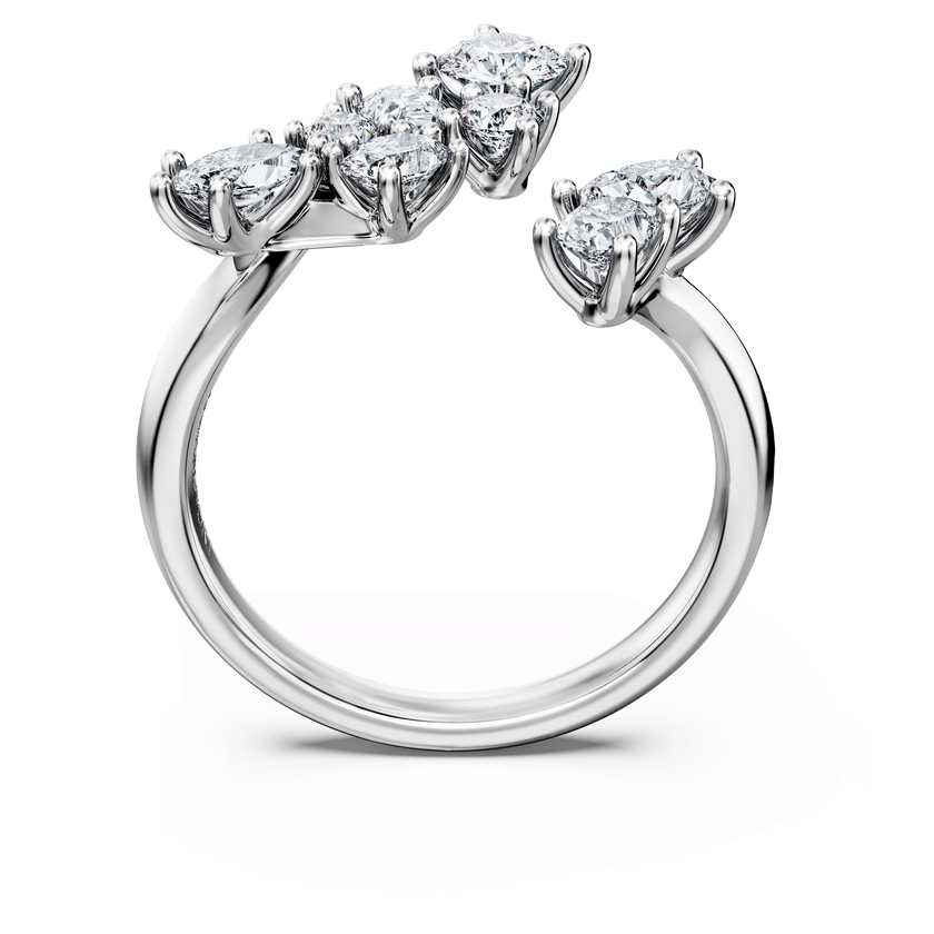 swarovski خاتم مفتوح galaxy، أحجار ألماس مُصنعة في المختبر بإجمالي 1 25 قيراط، ذهب أبيض عيار 18