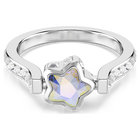 swarovski خاتم chroma، قطع متنوع، شكل نجمة، لون أبيض، طلاء روديوم