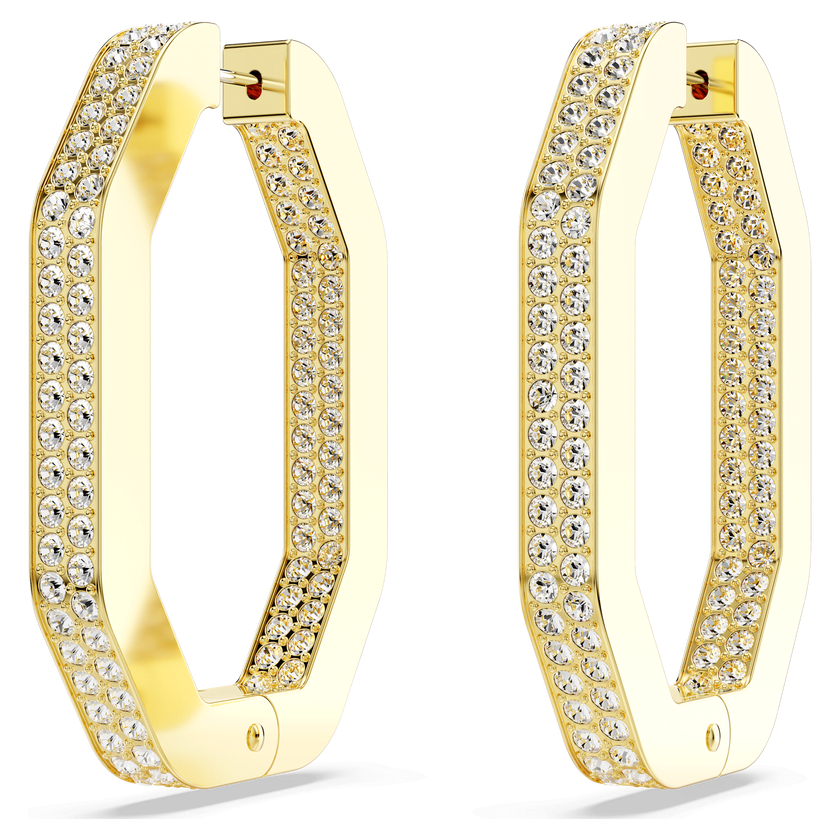 swarovski أقراط dextera حلقية، ثمانية الشكل، طلاء باللون الذهبي