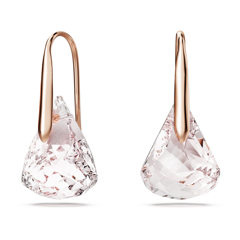 swarovski أقراط متدلية lunar، لون وردي، طلاء باللون الذهبي الوردي