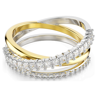 swarovski خاتم hyperbola، قطع متنوع، لون أبيض، لمسة نهائية من معادن مختلطة