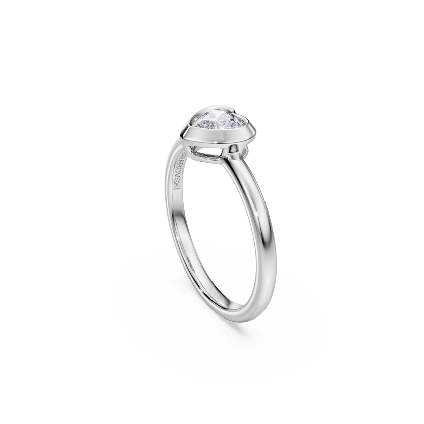 swarovski eternity solitaire ring  lab grown diamonds 0 5 ct tw  heart shape  sterling silver