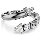 swarovski خاتم مفتوح sublima، قطع متنوع، لون أبيض، طلاء روثينيوم