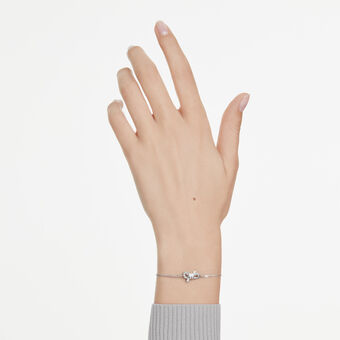 swarovski سوار lifelong، ترصيع بافيه، شكل أنشوطة، لون أبيض، طلاء روديوم