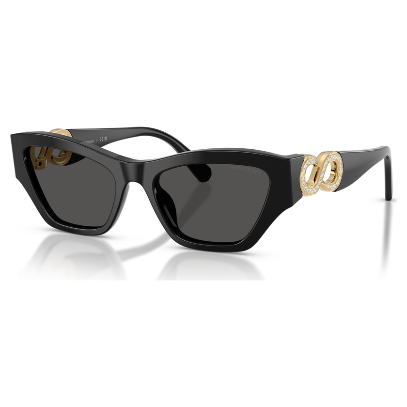 swarovski نظارات شمسية، شكل كات آي، sk6076، لون أسود