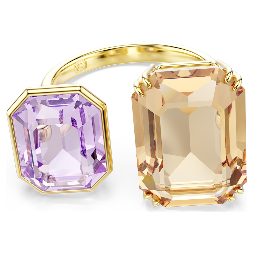 swarovski خاتم مفتوح millenia، قطع مُثَمَّن، ألوان متعددة، لمسة نهائية من الذهب عيار 18 قيراط