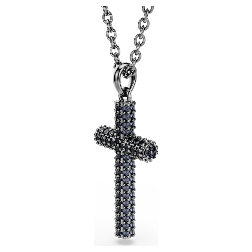 swarovski قلادة insigne، شكل صليب، لون رمادي، طلاء روثينيوم