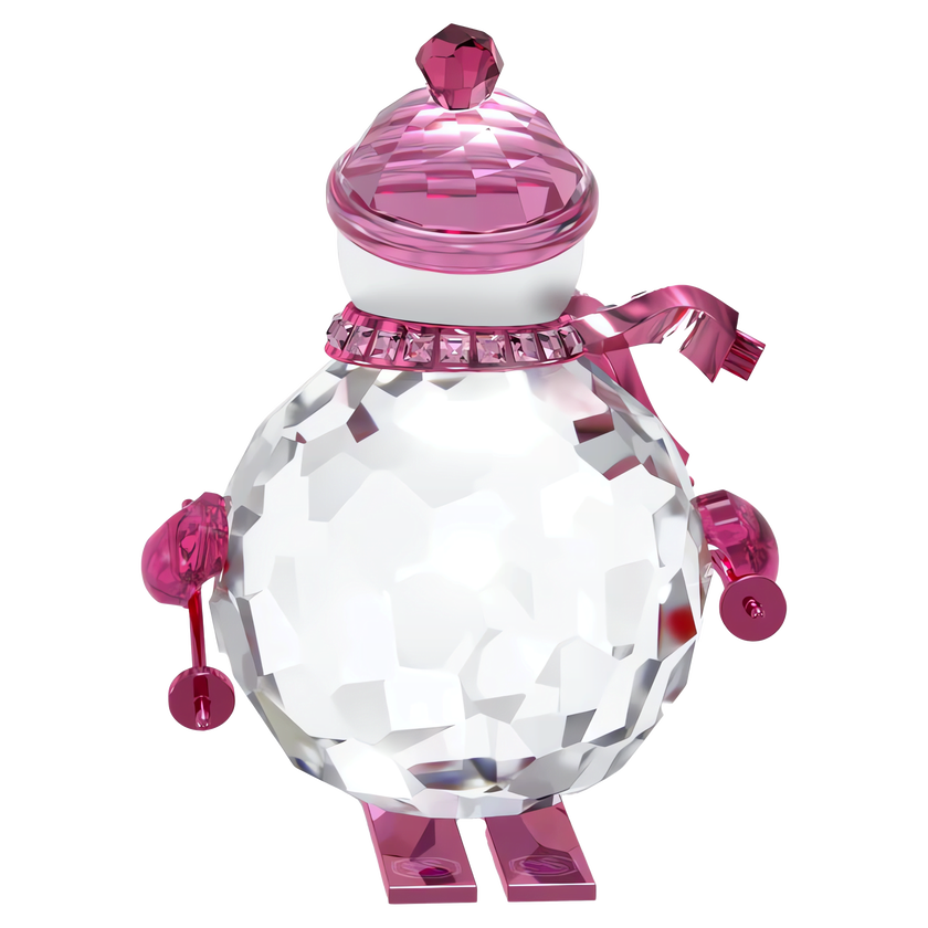 swarovski مجسم holiday cheers على شكل رجل الثلج، لون وردي