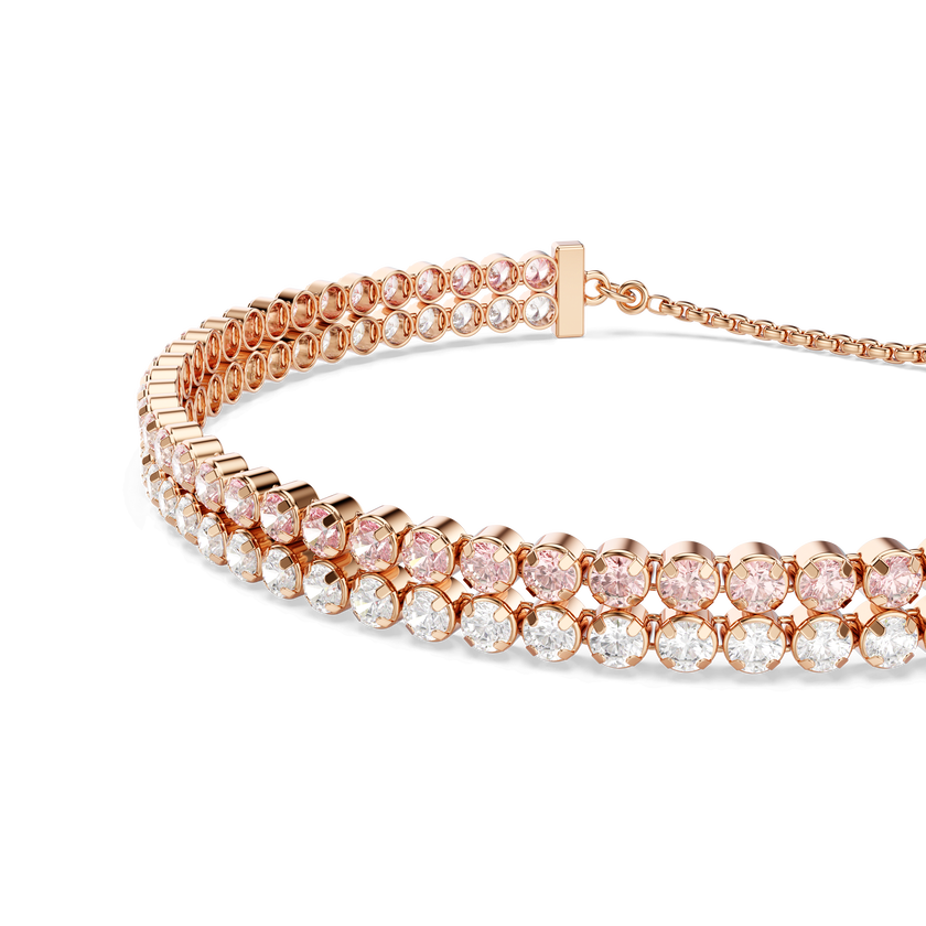 swarovski سوار matrix، قطع مُستدير، لون أبيض، لمسة نهائية من الذهب الوردي عيار 18 قيراط