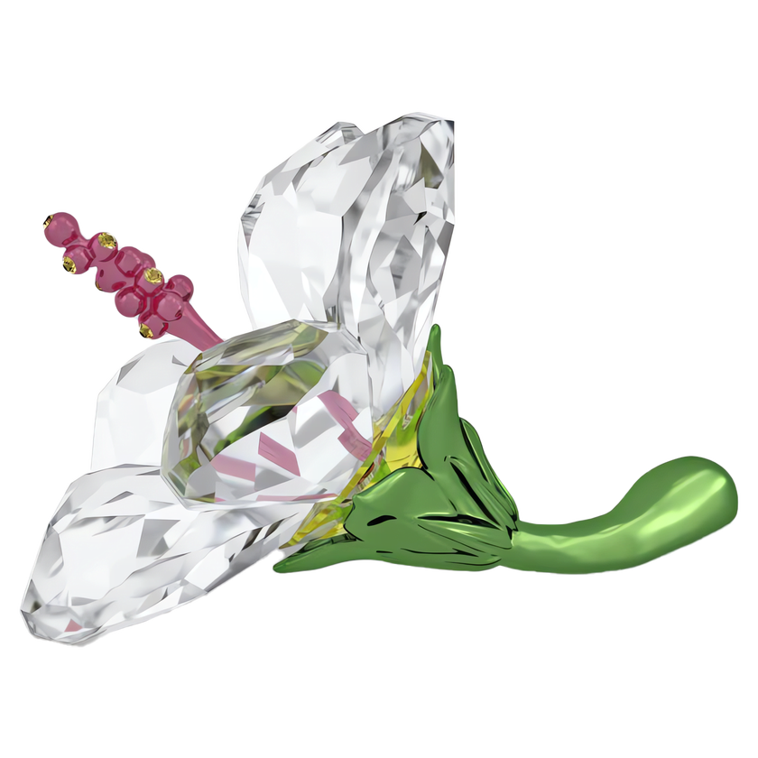 swarovski قطعة زينة على شكل زهرة hibiscus من مجموعة florere، حجم صغير