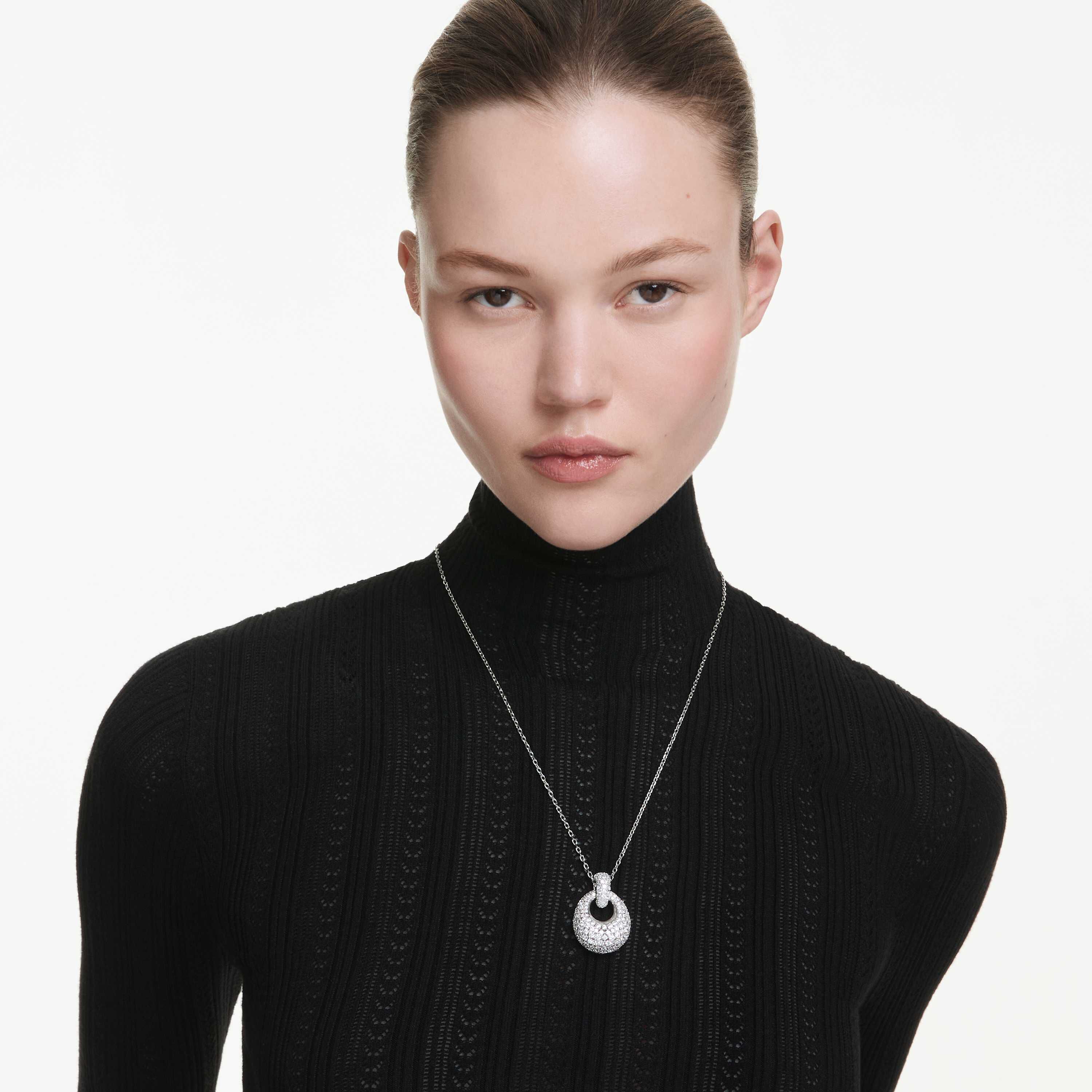 swarovski قلادة sublima، لون أبيض، طلاء روديوم