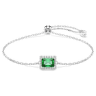 swarovski سوار una angelic، قطع مستطيل، أحجار كريستال صغيرة متراصة، لون أخضر، طلاء روديوم