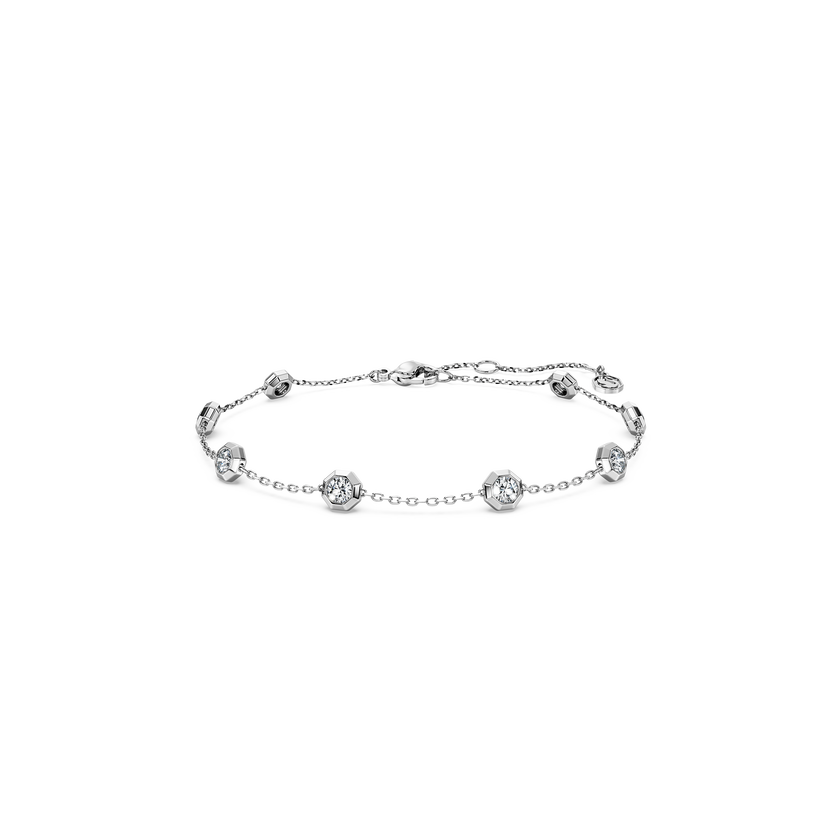 swarovski octagon bracelet  lab grown diamonds 0 8 ct tw  round shape  sterling silver