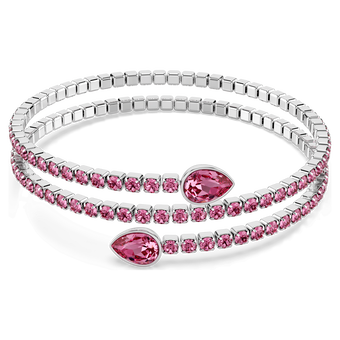 swarovski سوار twisty، قطع متنوع، لون وردي، طلاء روديوم