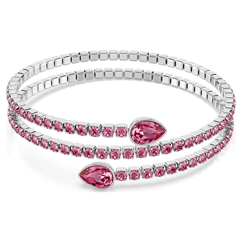 swarovski سوار twisty، قطع متنوع، لون وردي، طلاء روديوم